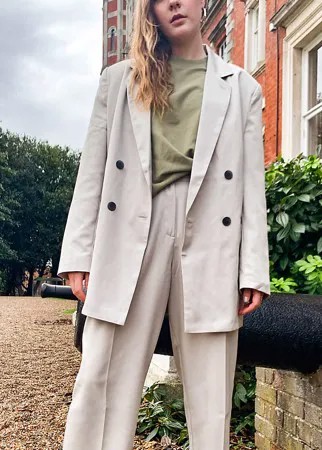 Бежевый oversized-пиджак в винтажном стиле COLLUSION-Neutral