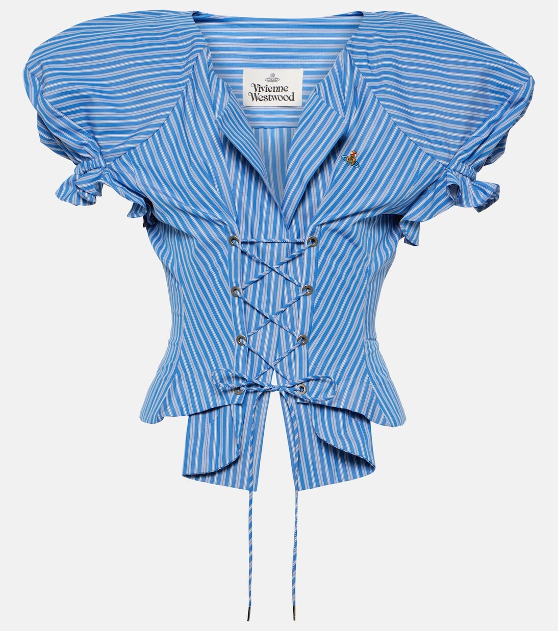 Хлопковый топ Kate в полоску Vivienne Westwood, синий