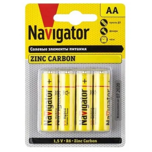 NAVIGATOR Элемент питания солевой 94 758 NBT-NS-R6-BP4 (блист.4шт) Navigator 94758