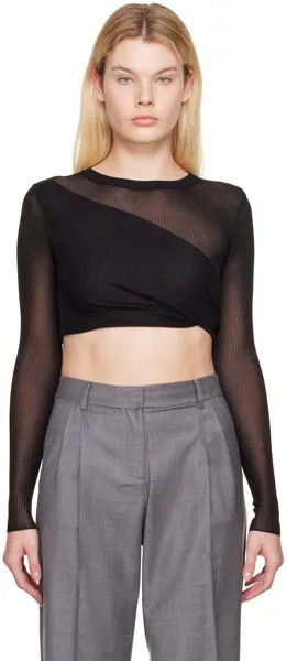 Эксклюзивная черная футболка с длинным рукавом Java от SSENSE Aya Muse