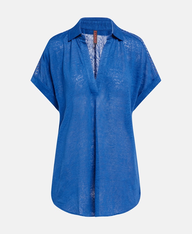 Льняная блузка Stefanel, синий