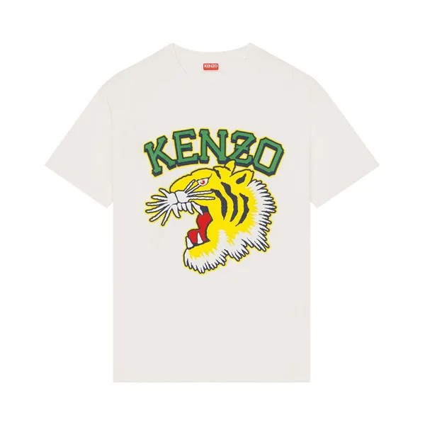 Футболка Kenzo Tiger Varsity Oversize T-Shirt Off White, белый