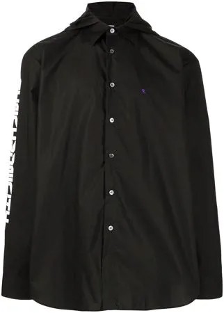 Raf Simons рубашка с капюшоном и вышитым логотипом
