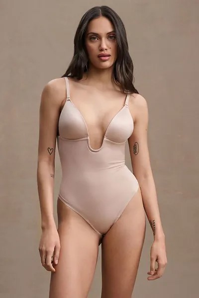 Боди Spanx Suit Your Fancy с глубоким вырезом на спине, бежевый