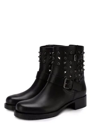 Кожаные ботинки Valentino Garavani Rockstud Rolling Noir Valentino