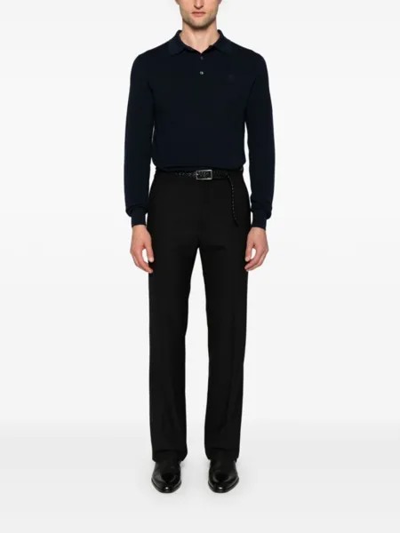 Ralph Lauren Purple Label джемпер с воротником поло и вышитым логотипом, синий