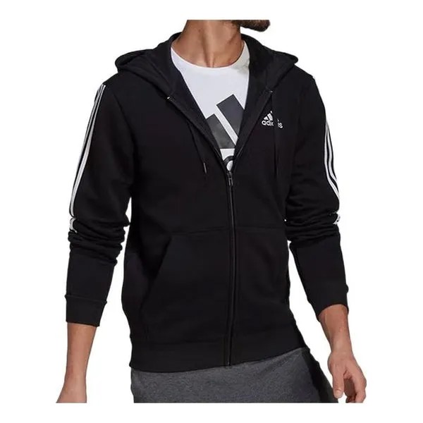 Куртка adidas adidas Essentials Fleece Cut 3-Stripes Track Jacket 'Black', черный