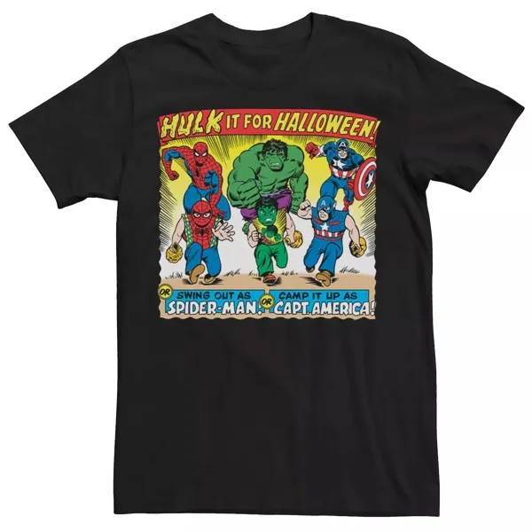 Мужская футболка с костюмами Халка, Человека-Паука и Капитана Америки на Хэллоуин Marvel