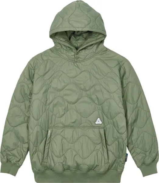 Толстовка Palace Pertex Quilter Hood 'Olive', зеленый