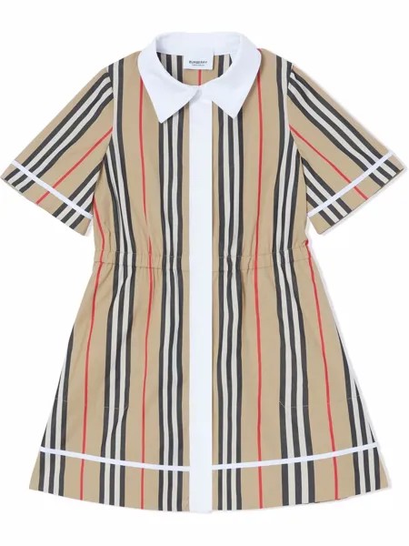 Burberry Kids платье-рубашка в полоску Icon Stripe