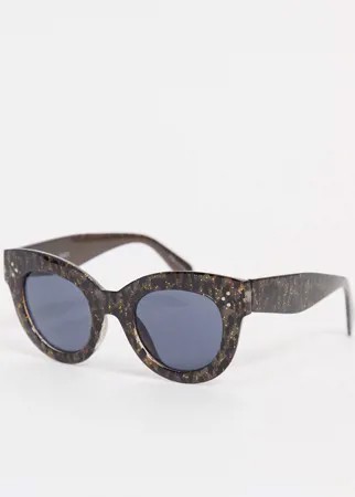 Коричневые солнцезащитные очки в оправе «кошачий глаз» Object-Коричневый цвет