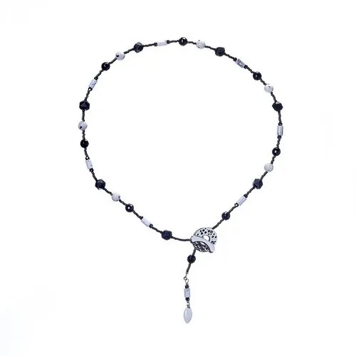 Колье Lanzerotti, Coniglio, с ониксом, говлитом, жадом и кристаллами, LZ-22.11-427 черный