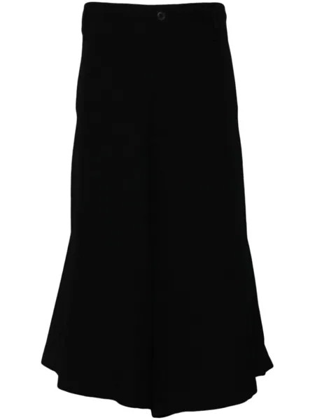 Yohji Yamamoto укороченные брюки со складками, черный