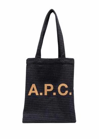 A.P.C. сумка на плечо в ломаную клетку