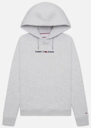 Женская толстовка Tommy Jeans Linear Logo Hoodie, цвет серый, размер S