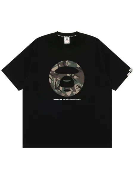 Хлопковая футболка с графичным принтом AAPE BY *A BATHING APE, черный