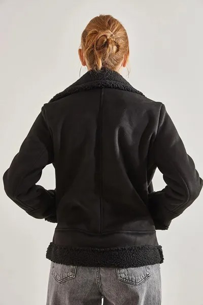 Женское замшевое плюшевое пальто SHADE, черный