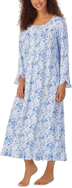 Свитер с длинными рукавами, вязаное балетное платье Eileen West, цвет White Blue Floral