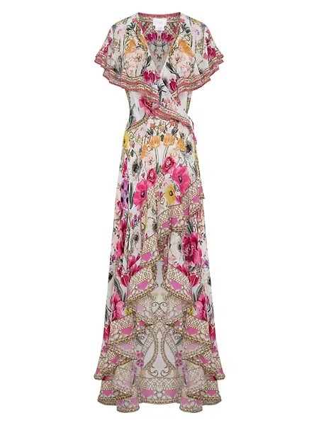 Платье макси с цветочным принтом и оборками на рукавах Camilla, цвет destcall