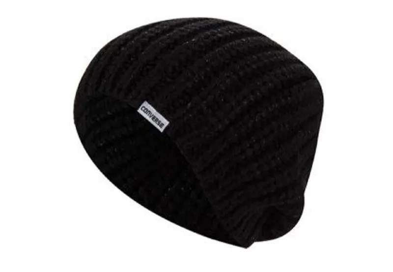 Шапка унисекс Converse Metallic Coated Beanie черная, one sise