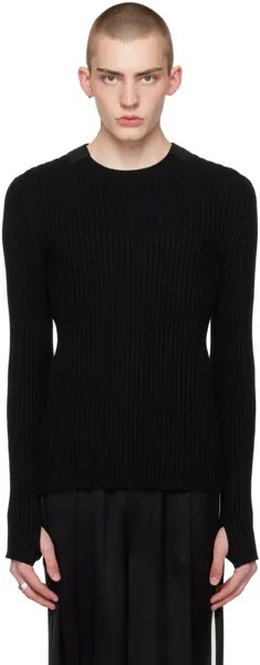 Черный свитер с вырезом Helmut Lang, цвет Black