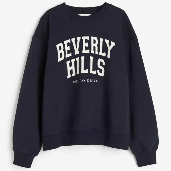 Свитшот H&M Beverly Hills Crew-neck, темно-синий
