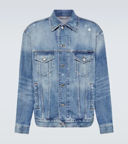 Потертая джинсовая куртка Dolce&Gabbana, синий