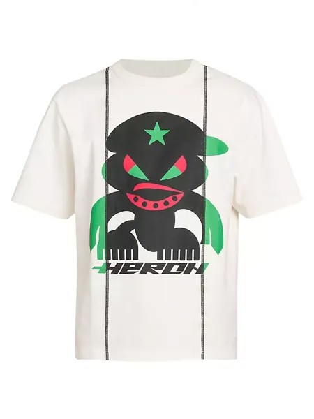 Футболка с разрезом на ленте Moster Heron Preston, цвет ivory black