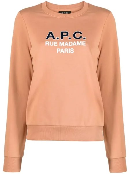 A.P.C. толстовка Madame с логотипом, розовый