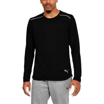 Puma 521403-01 Мужская спортивная рубашка с логотипом Crew Neck Long Sleeve Athletic Shirt Comfort