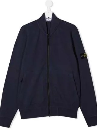 Stone Island Junior бомбер с нашивкой-логотипом