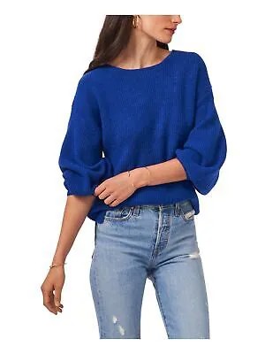 1. STATE Женский синий вязаный пуловер большого размера с перекрестной спиной и свитером с объемными рукавами L