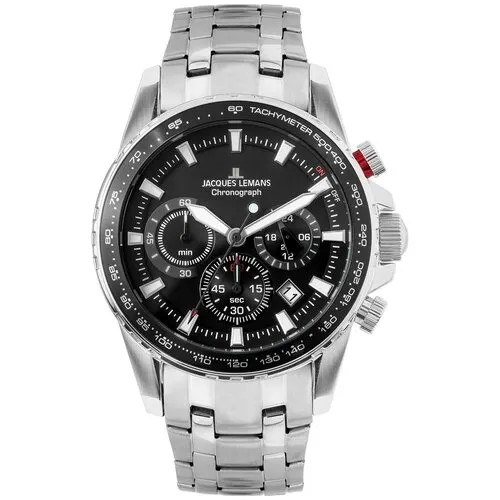 Наручные часы JACQUES LEMANS Sport, серебристый