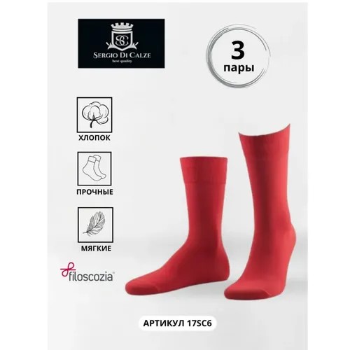 Носки Sergio di Calze, 3 пары, размер 25, красный