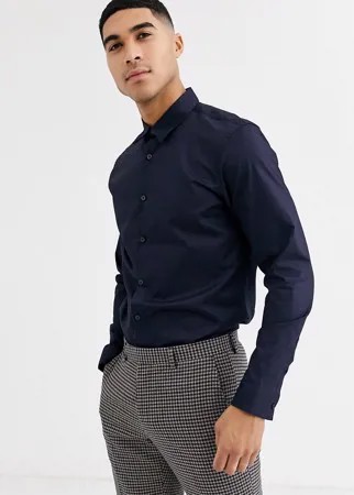 Оксфордская рубашка с длинными рукавами Rudie-Темно-синий