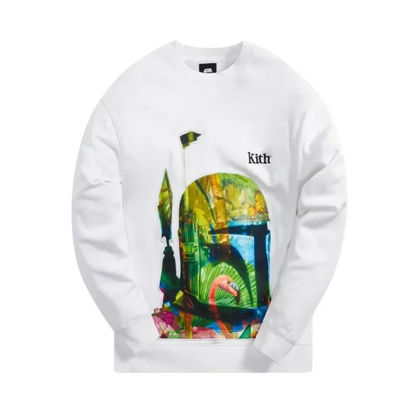 Толстовка Kith For Star Wars Boba Fett Crewneck 'White', белый