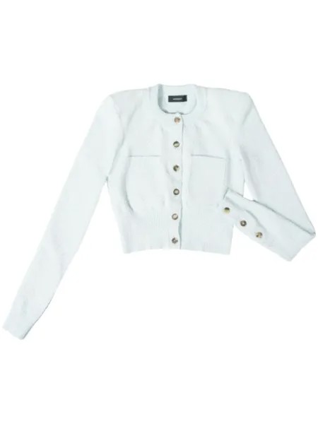 WARDROBE.NYC укороченный кардиган с отделкой из махровой ткани, синий