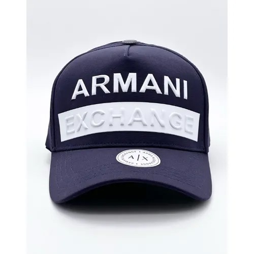 Бейсболка ARMANI, размер OneSize, белый, синий