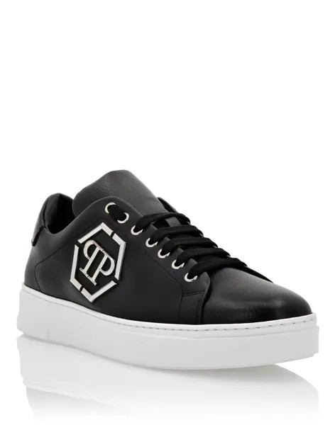 Кожаные низкие кеды Hexagon Philipp Plein, черный
