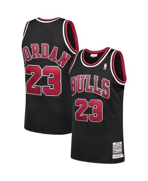 Мужская майка michael jordan black chicago bulls 1997-98 hardwood classics authentic player jersey Mitchell & Ness, черный