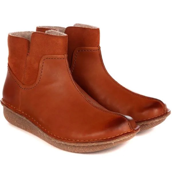 Женские полусапоги Clarks, коньячные