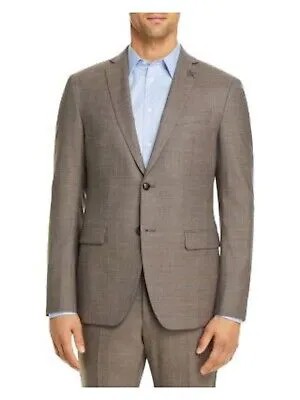 JOHN VARVATOS Mens Star Sharkskin Brown Slim Fit Костюм Отдельный Блейзер 42L