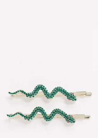 Заколки для волос со змейками Missguided-Зеленый