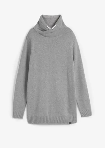 Свитер с шалевым воротником из переработанного полиэстера John Baner Jeanswear, серый