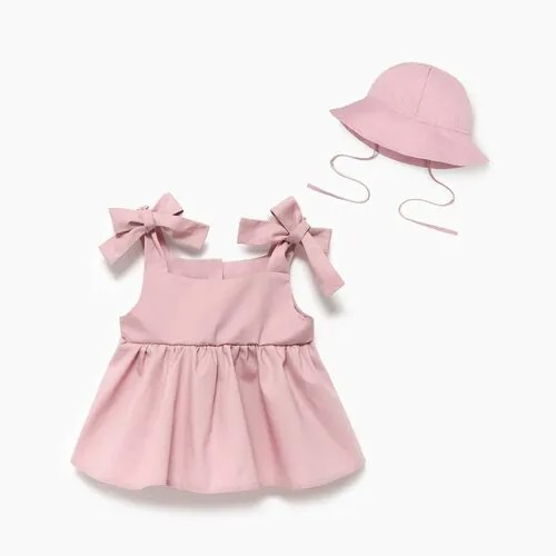 Комплект: платье и панамка Крошка Я, рост 68-74, розовый Крошка Я 9560000 .