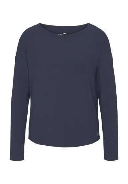 Рубашка для сна, круглый вырез, однотонная, женская TOM TAILOR, цвет Blue Dark