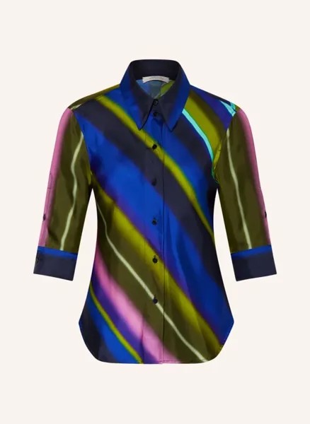 Шелковая блузка-рубашка с рукавами 3/4 Dorothee Schumacher, синий