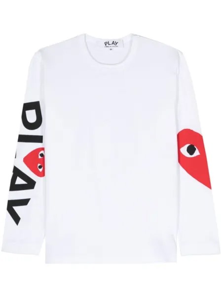 Comme Des Garçons Play футболка с длинными рукавами и принтом, белый