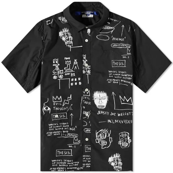 Junya Watanabe MAN x Jean-Michel Basquiat Рубашка с коротким рукавом, черный