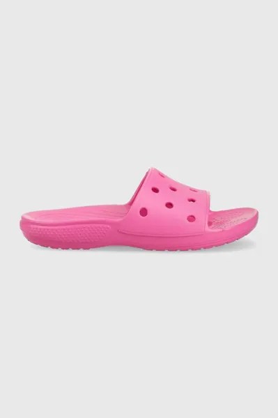 Классические шлепанцы Slide Crocs, розовый